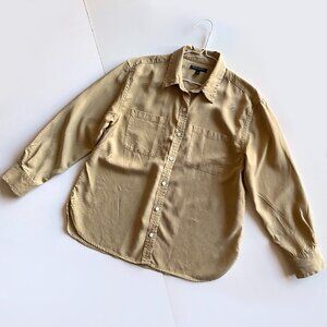 Banana Republic 100% Lyocel Khaki Button Front Utility Shirt Women's M